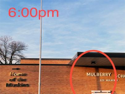 Flagpole shadow at 6:00 PM