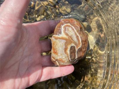 Lake Superior agate found in Iowa river.