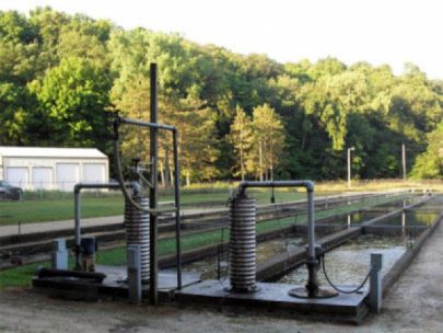 Fish runway at DNR fish hatchery.