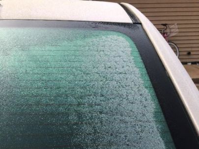 Frost on a car window